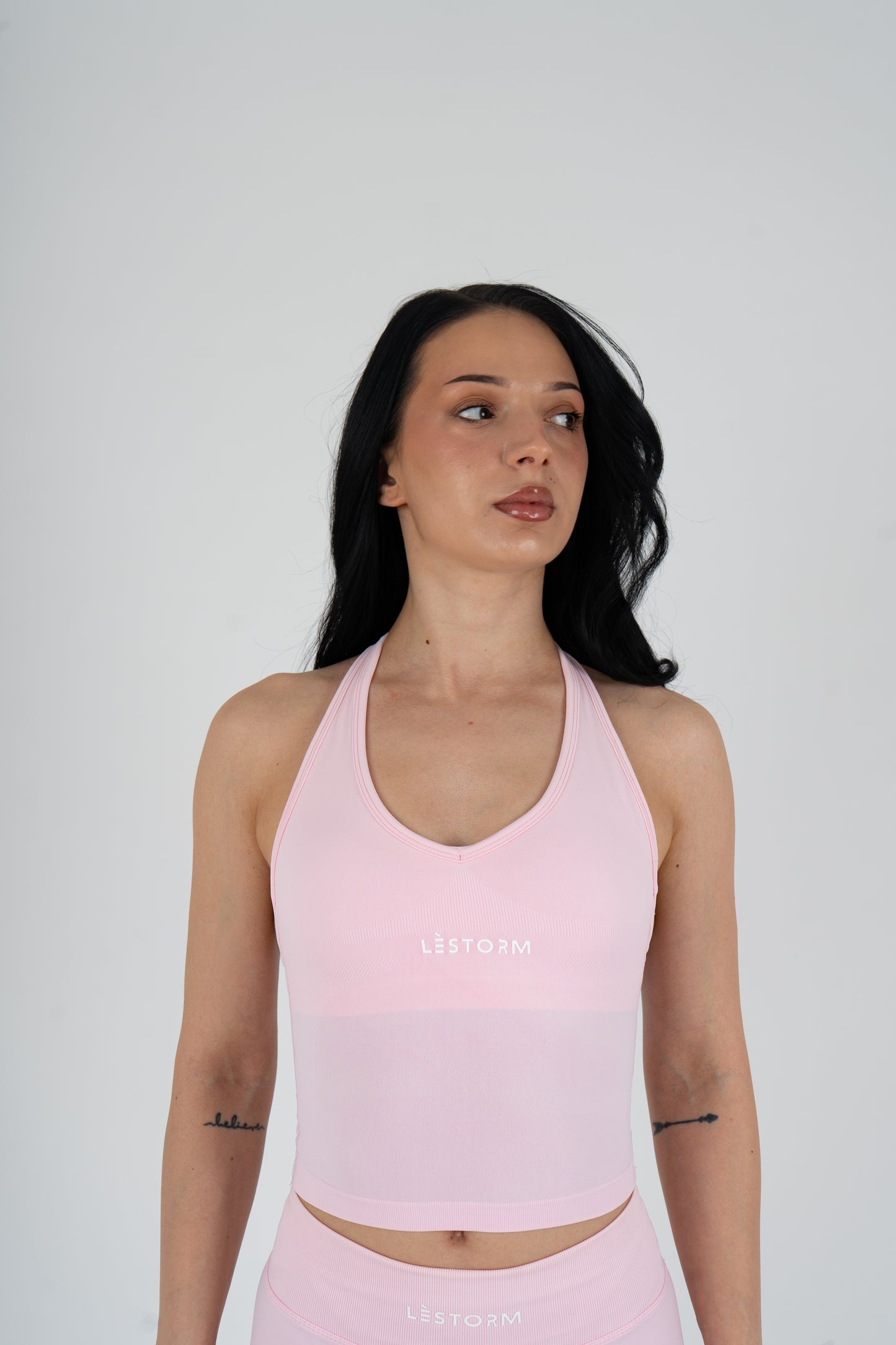 Impact halterneck pink bra