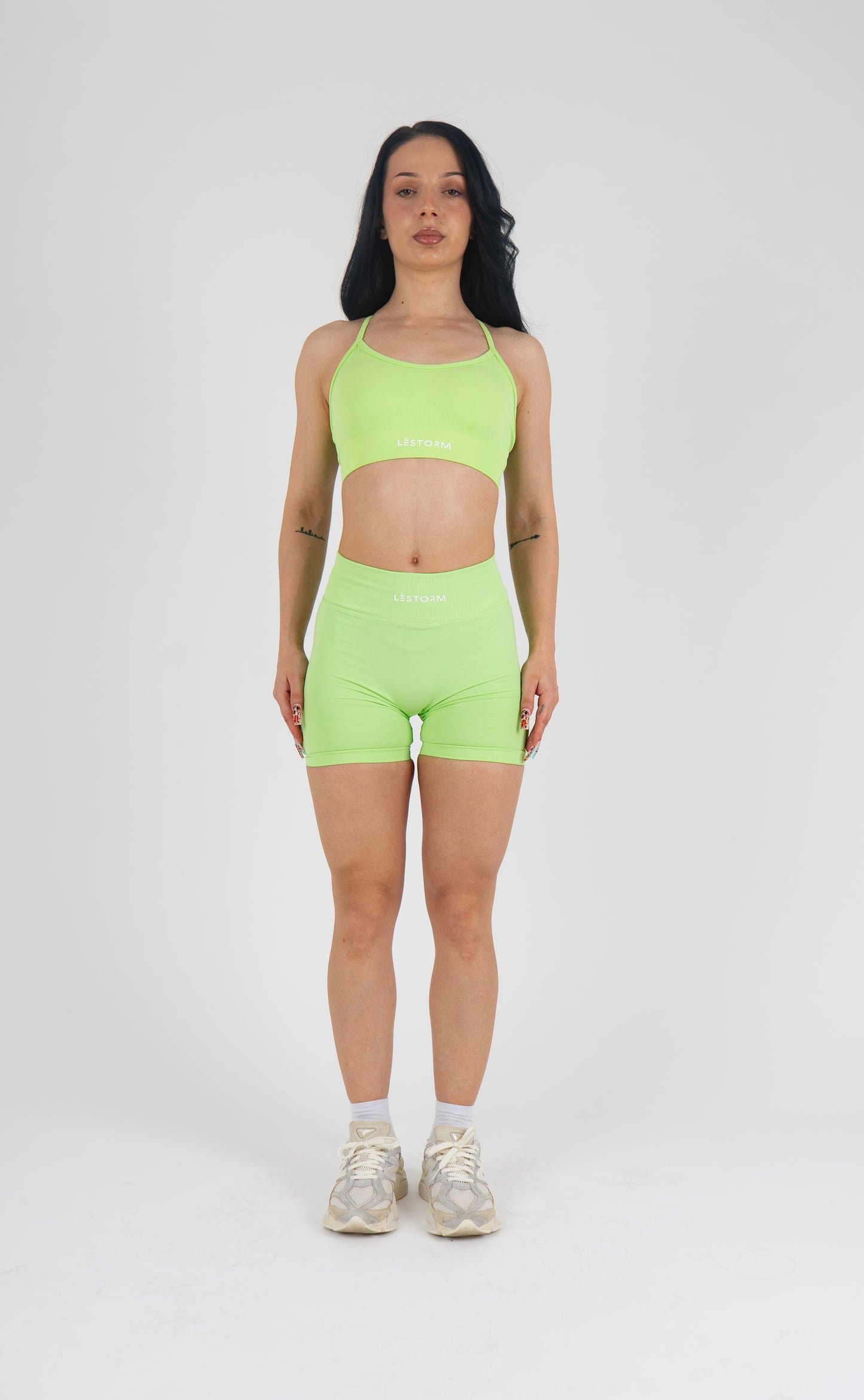 Impact neon green shorts