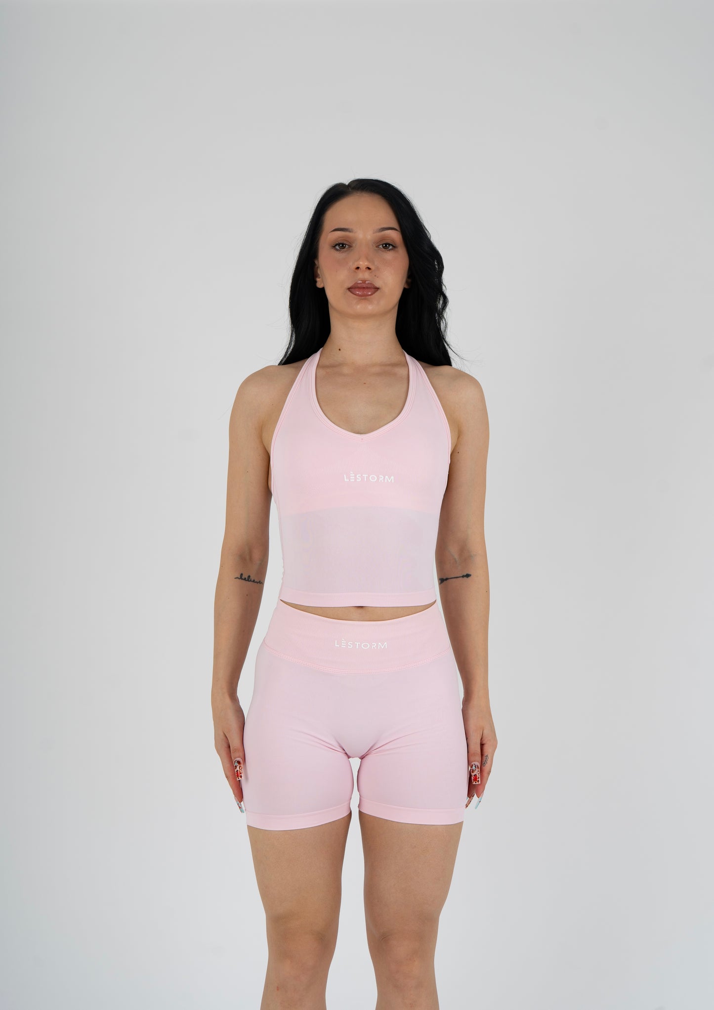Impact halterneck pink bra