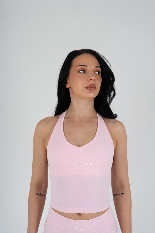 Impact halterneck pink bra